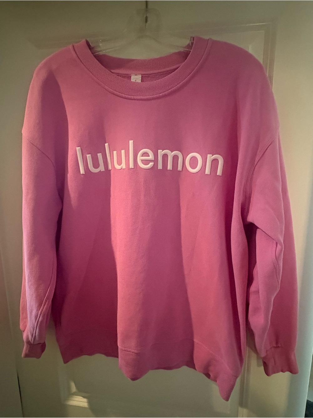 lululemon athletica Pink Crewneck Sweatshirt with White Logo